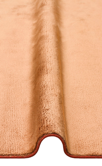 Plain Terra Orange Color Bamboo Uşak Carpet Produced by Hand on Special Looms Special Living Room Carpet