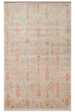 Efsun Handmade Tree of Life Patterned Beige 2-Color Lyocell Special Loom Uşak Design Fringed Living Room Rug