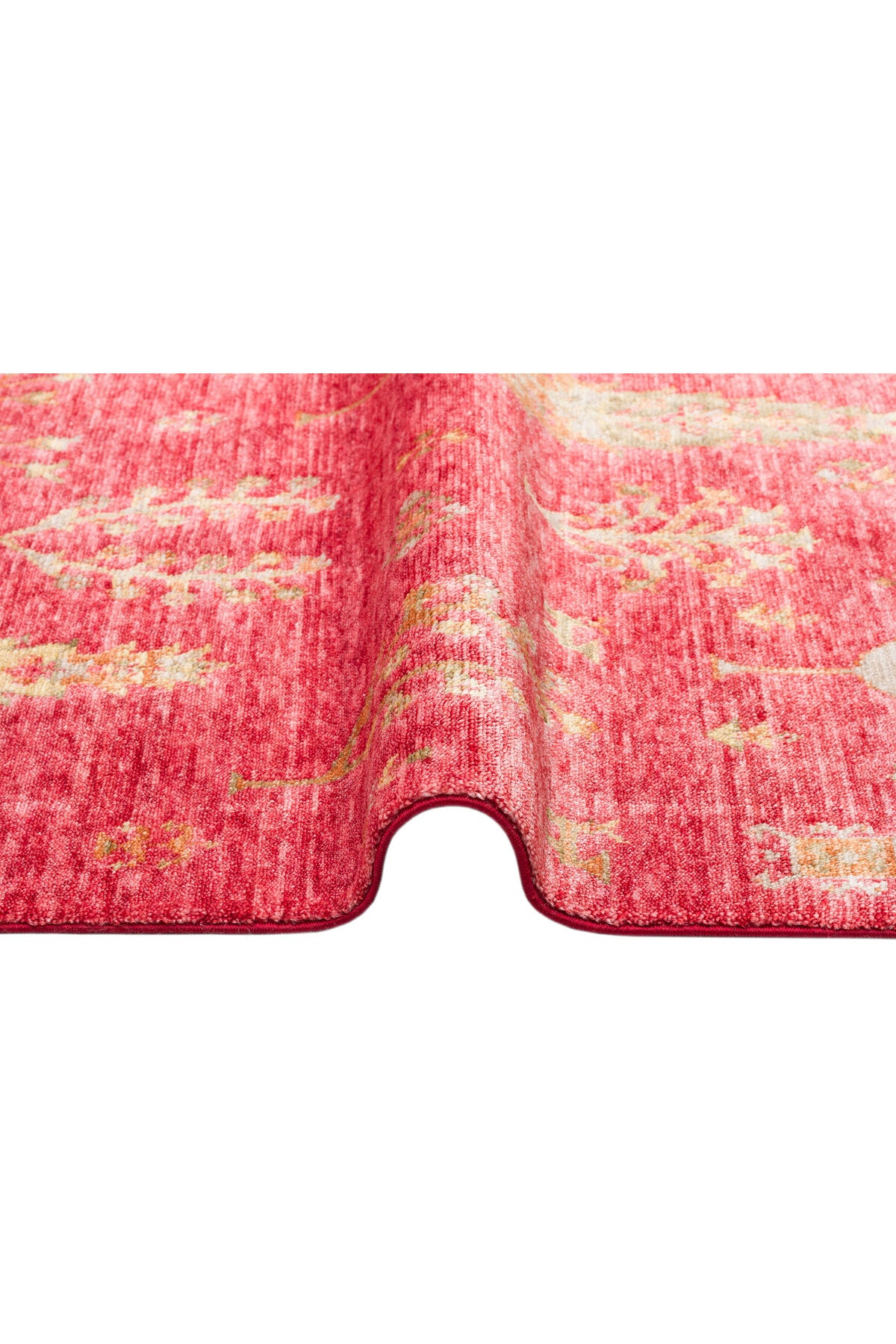 Efsun El Emeği Hayat Ağacı Desenli Kırmızı Lyocell Özel Tezgah Uşak Desen Saçaklı Salon Halısı