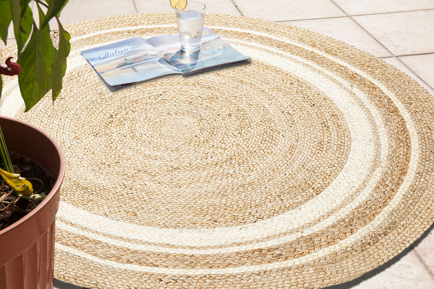 Durable Knitted Real Natural Natural Handmade Jute Wicker Carpet Made from Hand-Woven Jute Fibers