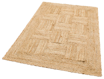 Durable Knitted Real Natural Natural Handmade Jute Wicker Carpet Made from Hand-Woven Jute Fibers