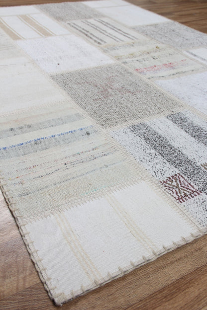 Geleneksel El Emeği Kendir Patchwork Yama Kilim Salon Halısı