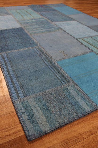 Geleneksel El Emeği Kendir Patchwork Yama Kilim Salon Halısı