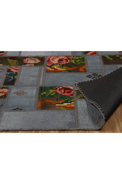 Geleneksel El Emeği Kendir Patchwork Yama Kilim Salon Halısı