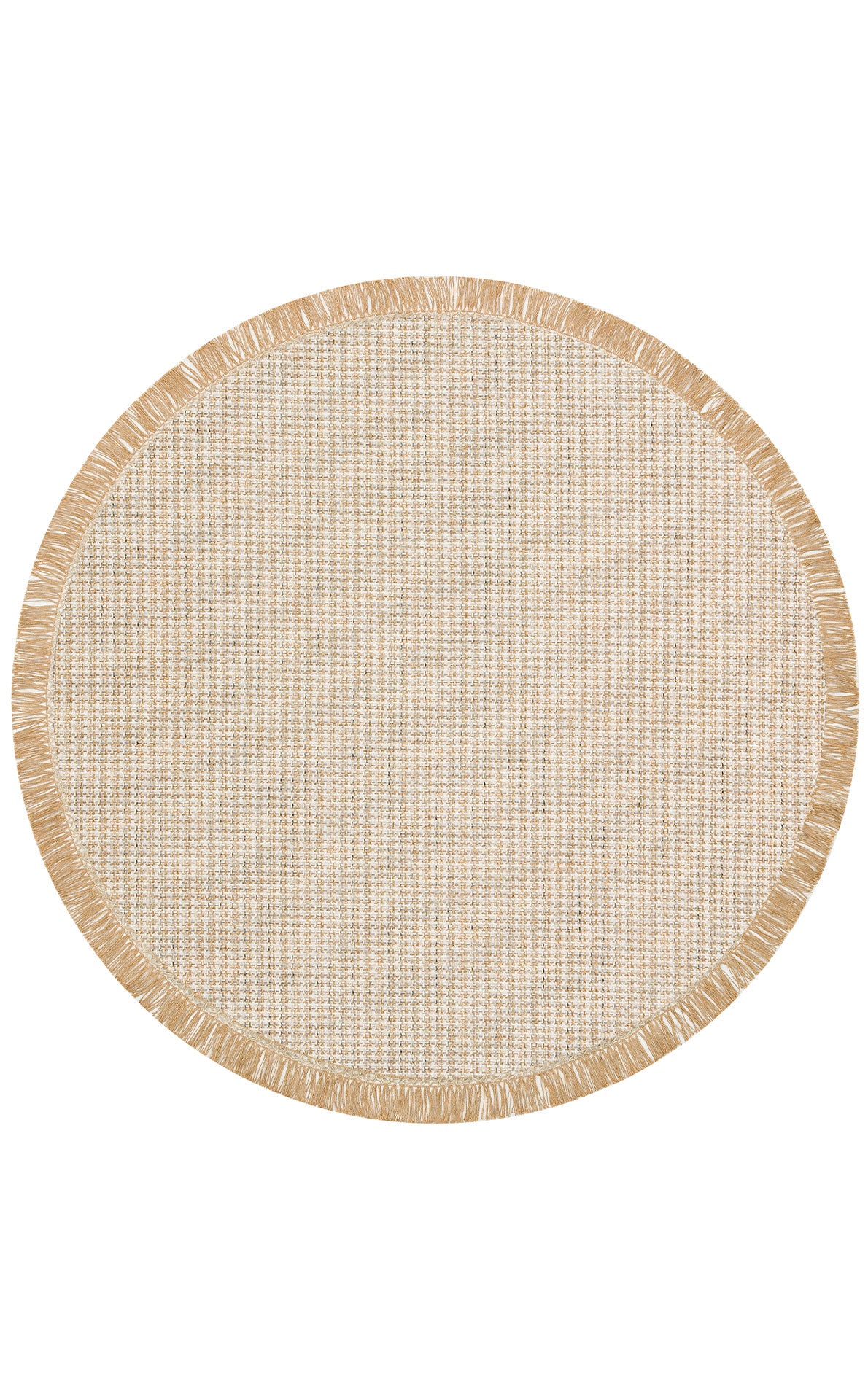 Wicker Jute Look Soft Textured Non-Slip Round Woven Cream Rug Living Room Kitchen Room Carpet