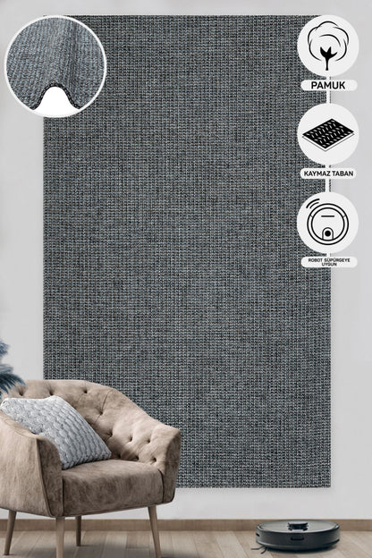 Wicker Jute Look Soft Textured Non-Slip Modern Woven Rug Living Room Kitchen Bedroom Carpet