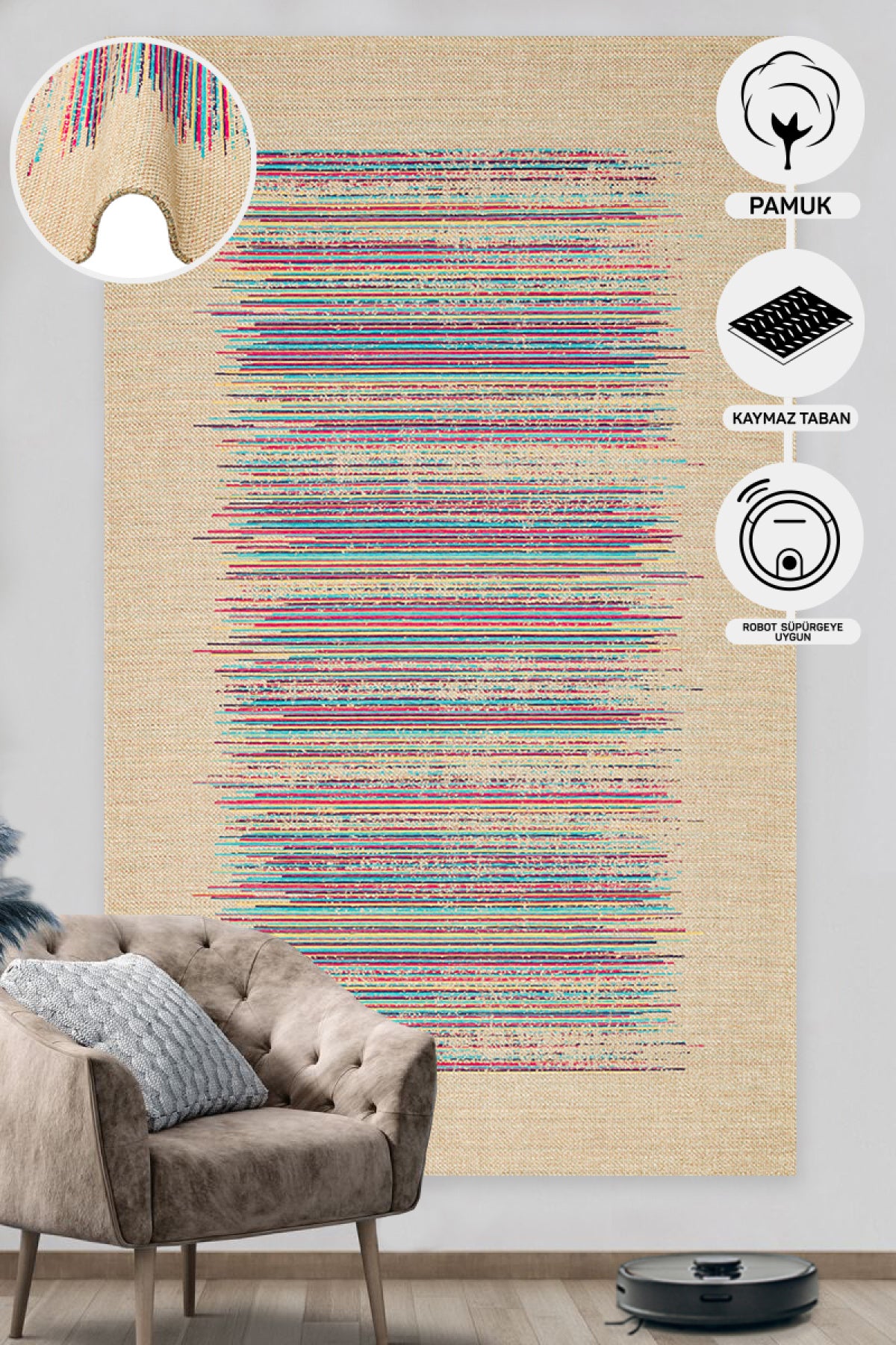 Wicker Jute Look Soft Textured Non-Slip Modern Woven Colorful Rug Living Room Kitchen Bedroom Carpet