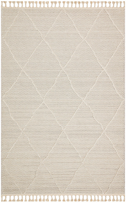 Scandinavian Knitted Loop Modern Soft Textured Antiallergic Beige Living Room Kitchen Hallway Carpet