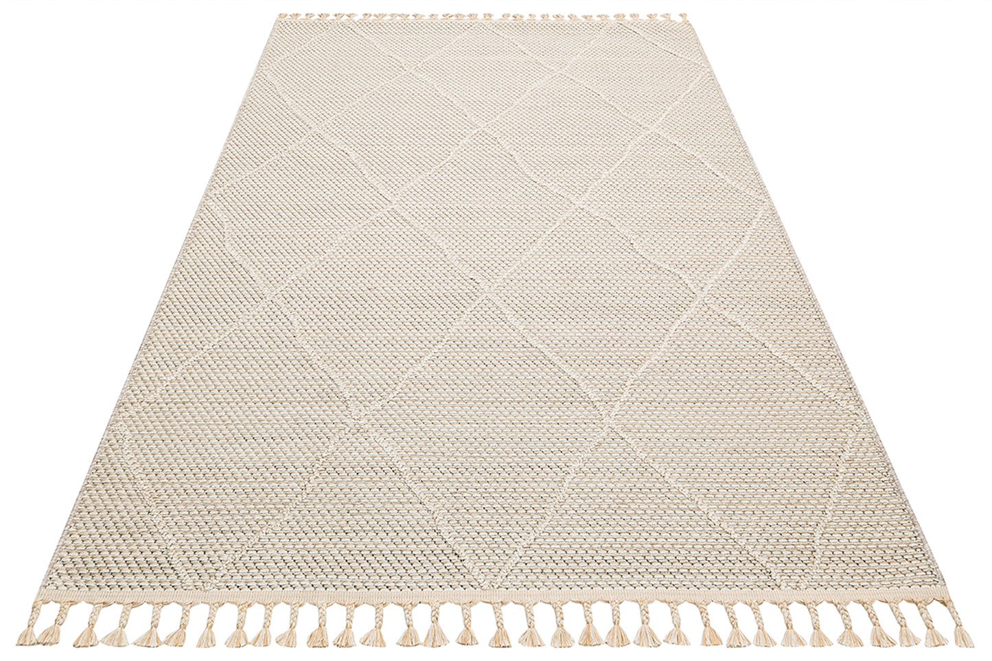 Scandinavian Knitted Loop Modern Soft Textured Antiallergic Beige Living Room Kitchen Hallway Carpet