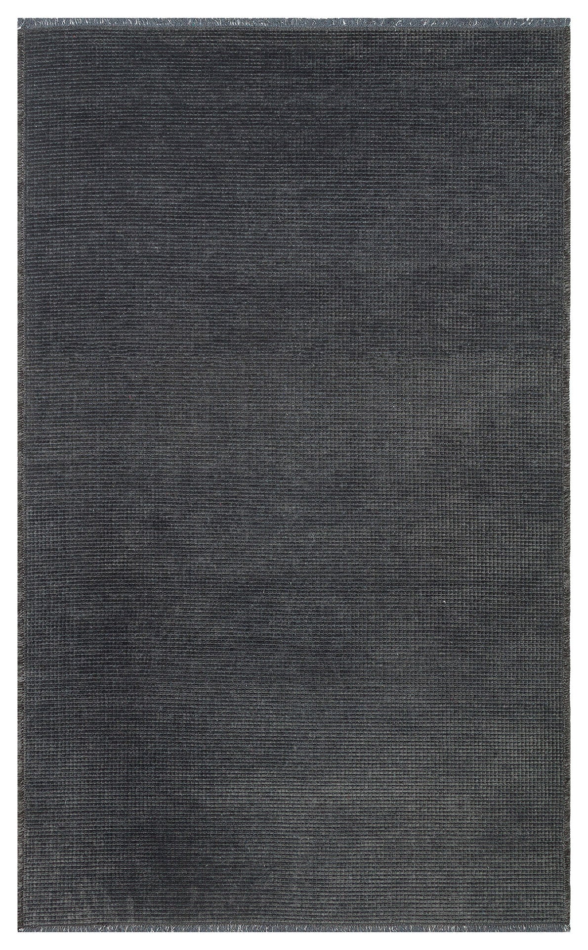 Practical Soft Textured Plain Anthracite Color Pile Dust-Free Non-Slip Washable Rug Kitchen Living Room