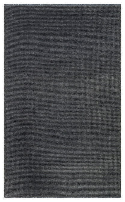 Practical Soft Textured Plain Anthracite Color Pile Dust-Free Non-Slip Washable Rug Kitchen Living Room