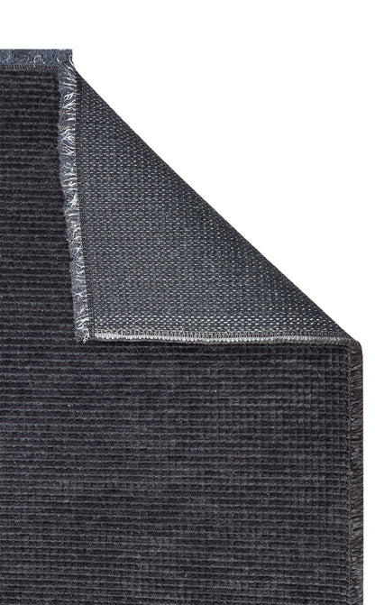 Practical Soft Textured Plain Anthracite Color Pile Dust-Free Non-Slip Washable Rug Kitchen Living Room