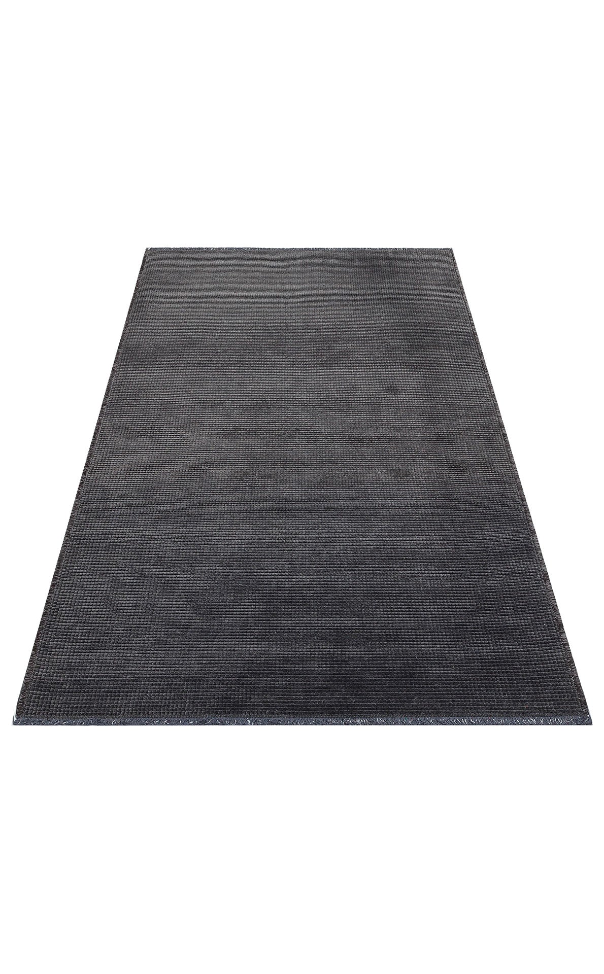 Practical Soft Textured Plain Anthracite Color Pile Dust-Free Non-Slip Washable Rug Kitchen Living Room