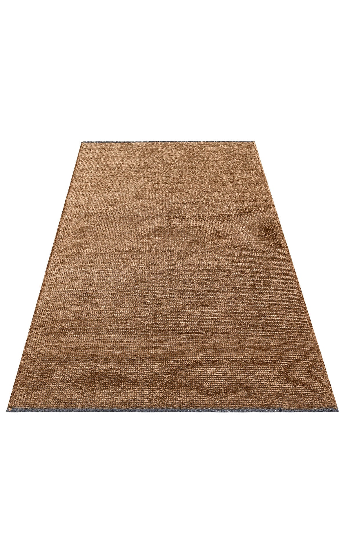 Practical Soft Textured Plain Brown Color Pile Dust-Free Non-Slip Washable Rug Kitchen Living Room