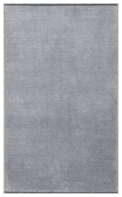 Practical Soft Textured Plain Gray Color Lint Anti-Dust Non-Slip Washable Rug for Kitchen Living Room Hallway