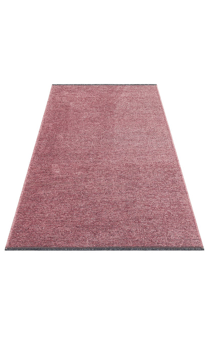 Practical Soft Textured Plain Pink Color Lint Anti-Dust Non-Slip Washable Rug for Kitchen Living Room Hallway