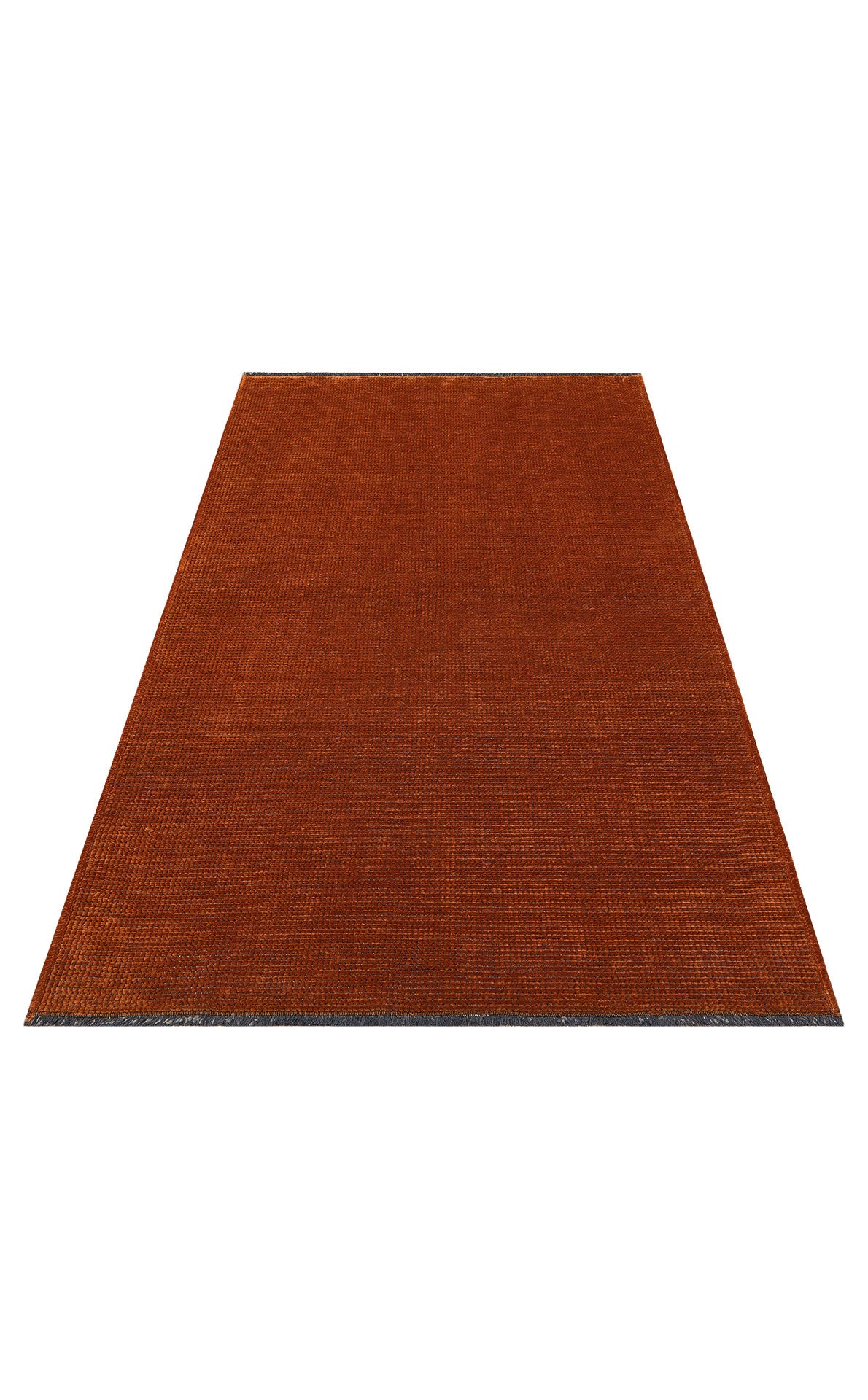 Practical Soft Textured Plain Orange Color Lint Anti-Dust Non-Slip Washable Rug Kitchen Living Room