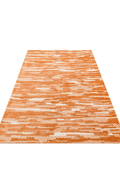 Modern Orange Pile Dust-Proof Antiallergic Non-Slip Base Fine Woven Living Room Kitchen Hallway Carpet