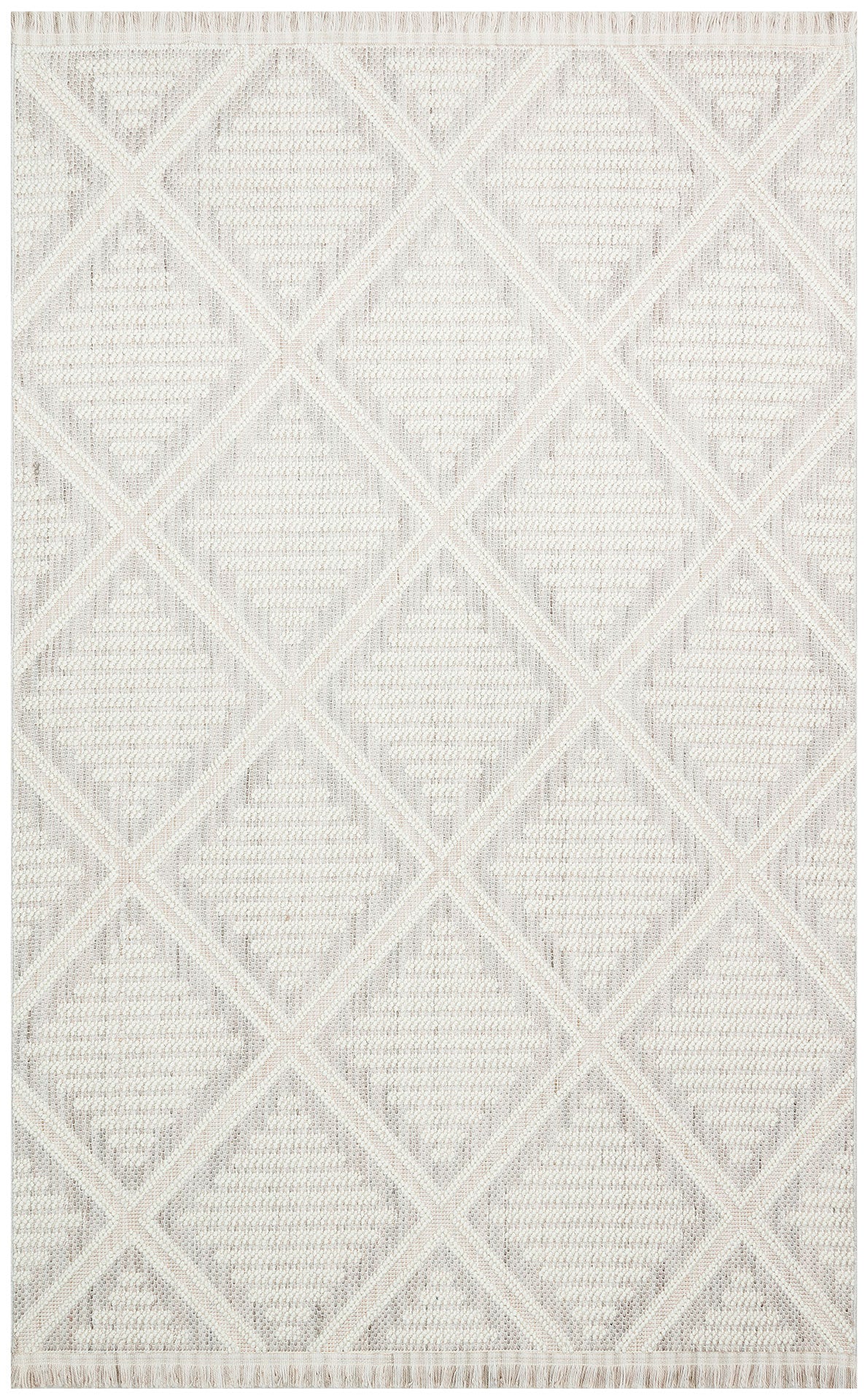 Scandinavian Knitted Loop Woven Antiallergic Modern Gray Cream Machine Made Carpet for Living Room Kitchen Hallway