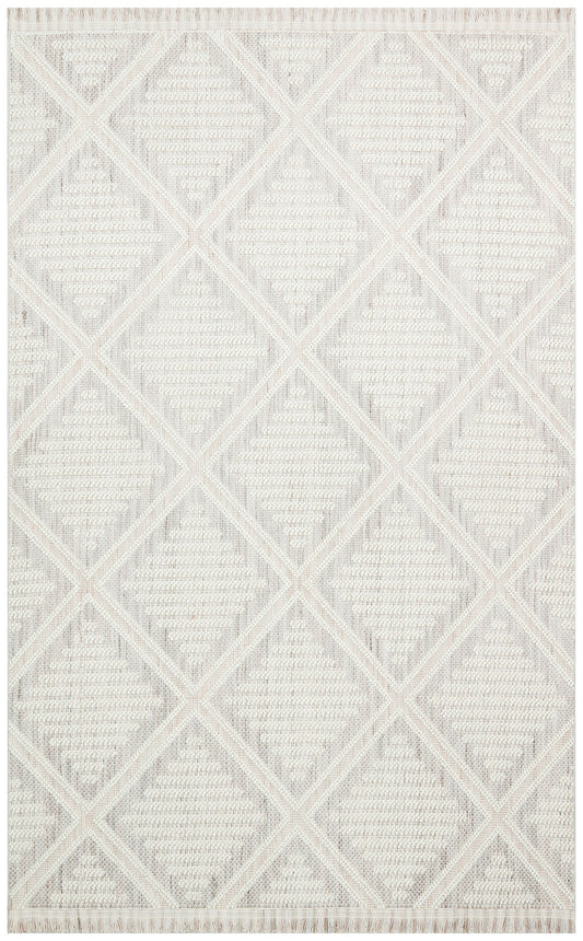 Scandinavian Knitted Loop Woven Antiallergic Modern Gray Cream Machine Made Carpet for Living Room Kitchen Hallway