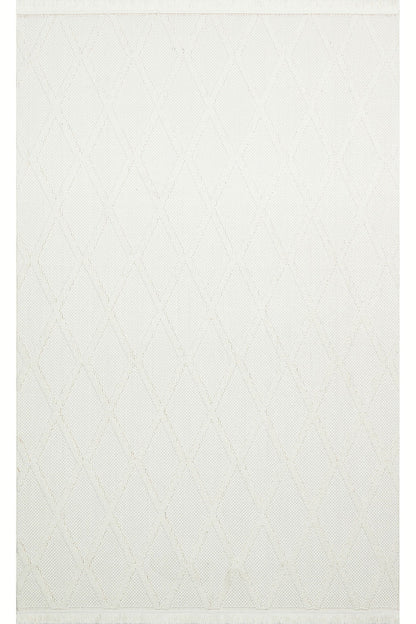 Scandinavian Knit Loop Woven Antiallergic Modern Cream Machine Made Carpet for Living Room Kitchen Hallway