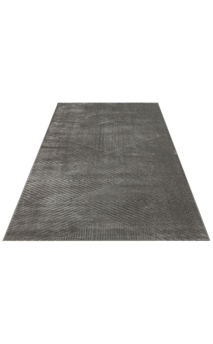 Simple Patterned Soft Textured Fluffy Modern Antiallergic Anthracite Machine Made Carpet for Living Room Kitchen Hallway