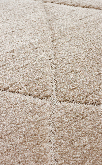 Simple Patterned Soft Textured Fluffy Modern Antiallergic Beige Machine Made Carpet for Living Room Kitchen Hallway