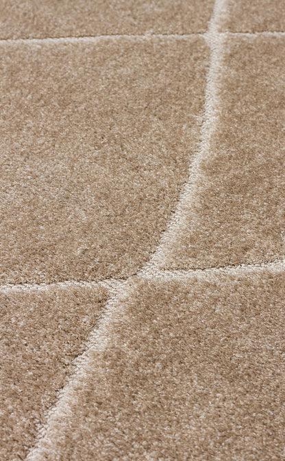 Simple Patterned Soft Textured Fluffy Modern Antiallergic Beige Machine Made Carpet for Living Room Kitchen Hallway