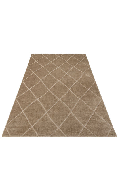 Simple Patterned Soft Textured Fluffy Modern Antiallergic Beige Machine Made Carpet for Living Room Kitchen Hallway