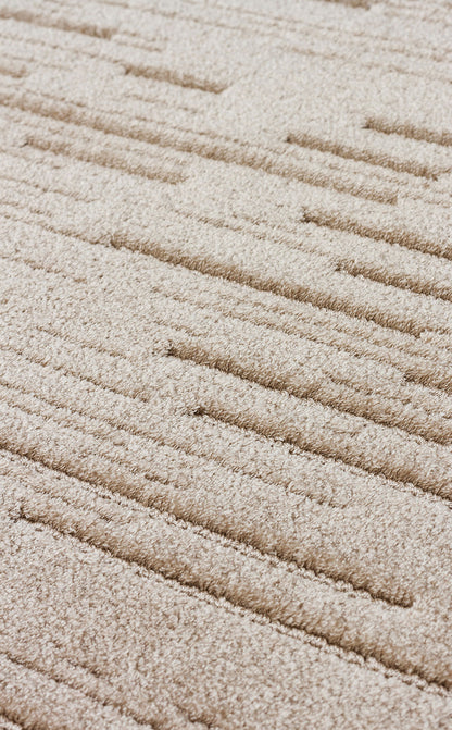 Simple Patterned Soft Textured Fluffy Modern Antiallergic Beige Machine Made Carpet for Living Room Kitchen Hallway