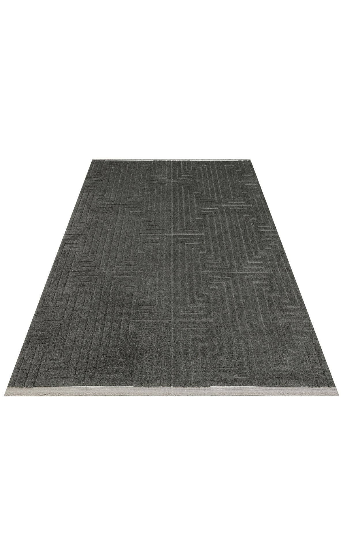 Simple Patterned Soft Textured Fluffy Modern Antiallergic Anthracite Machine Made Carpet for Living Room Kitchen Hallway