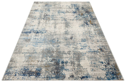 Vintage Patterned Modern Antiallergic Cream Blue Machine Made Carpet Living Hall Hallway Kitchen Room Carpet