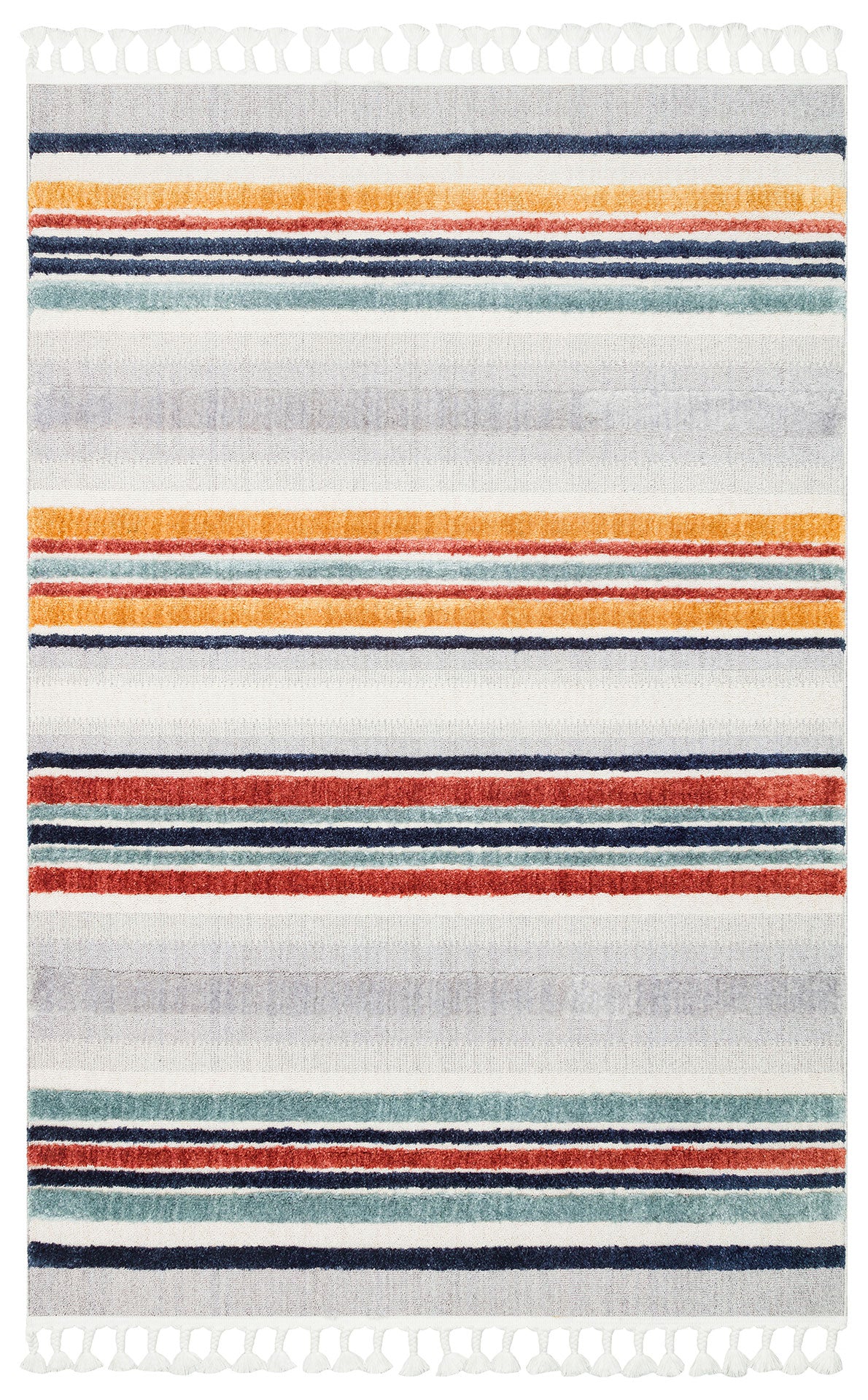 Antiallergic Modern Scandinavian Carpet with Colorful Soft Textured Ethnic Knitted Patterns