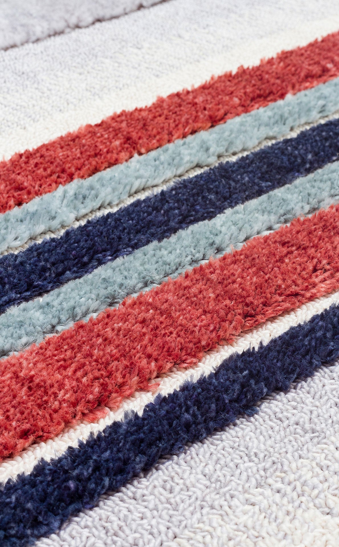 Antiallergic Modern Scandinavian Carpet with Colorful Soft Textured Ethnic Knitted Patterns