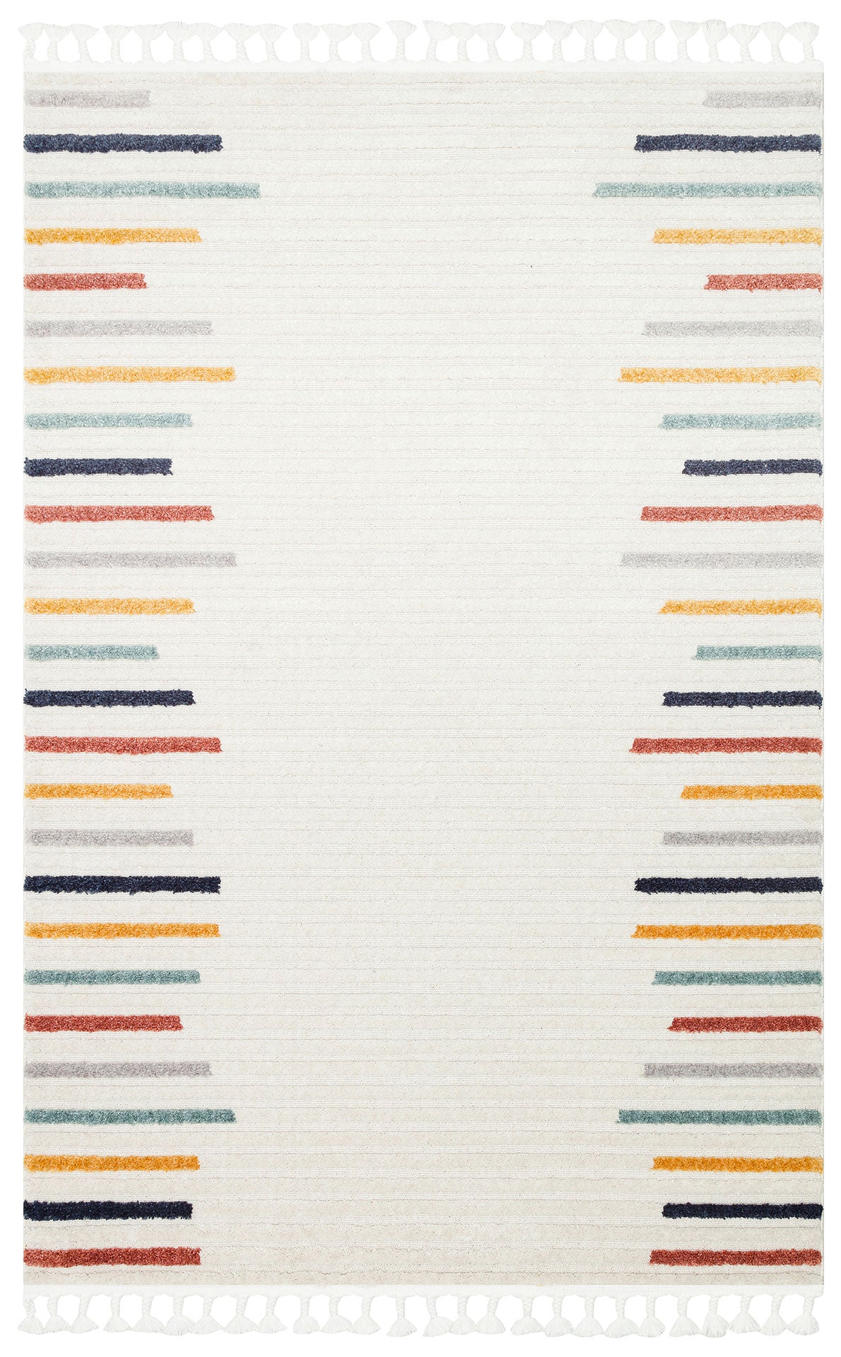 Antiallergic Modern Scandinavian Carpet with Colorful Soft Textured Ethnic Knitted Patterns