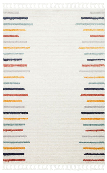 Antiallergic Modern Scandinavian Carpet with Colorful Soft Textured Ethnic Knitted Patterns