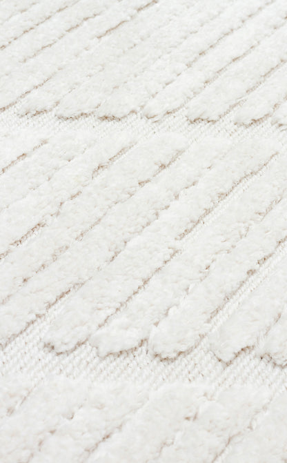 Antiallergic Modern Scandinavian Carpet with White Soft Texture Ethnic Knitted Patterns