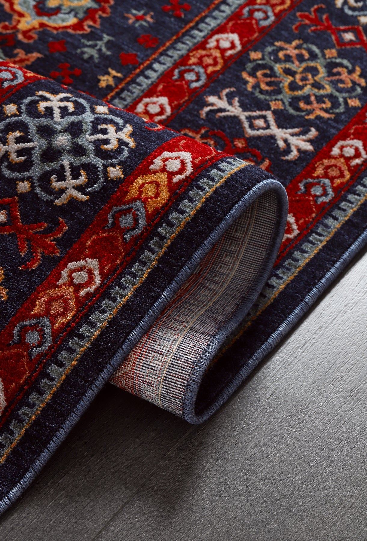 Anatolia Kırmızı Vintage Pers Desenli Yumuşak Tüylü Makine Halısı | Salon Oturma Odası Koridor Yolluk Halı Otantik