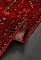 Anatolia Kırmızı Anadolu Motifli Yumuşak Dokulu Premium Makine Halısı | Salon Oturma Odası Koridor Yolluk Halı Zarif