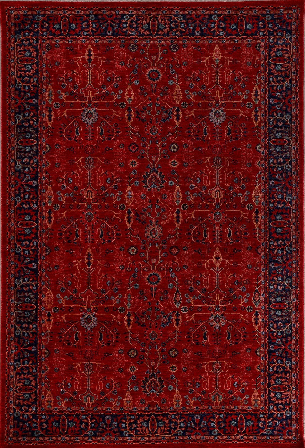 Anatolia Kırmızı Tribal Desenli Yumuşak Dokulu Makine Halısı | Salon Oturma Odası Koridor Yolluk Halı Otantik Lüks
