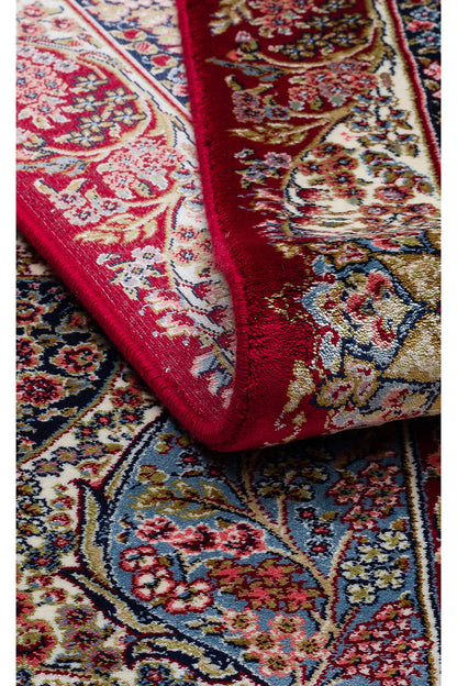 İpek Harem Serisi Bambu İplik Bordo Salon Halısı Klasik Desenli Sık Dokuma Doğal Yumuşak Dokulu