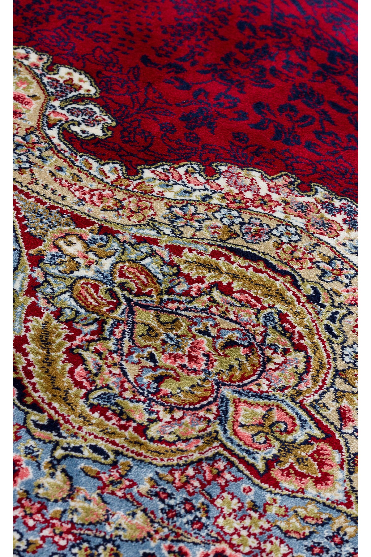 İpek Harem Serisi Bambu İplik Bordo Salon Halısı Klasik Desenli Sık Dokuma Doğal Yumuşak Dokulu