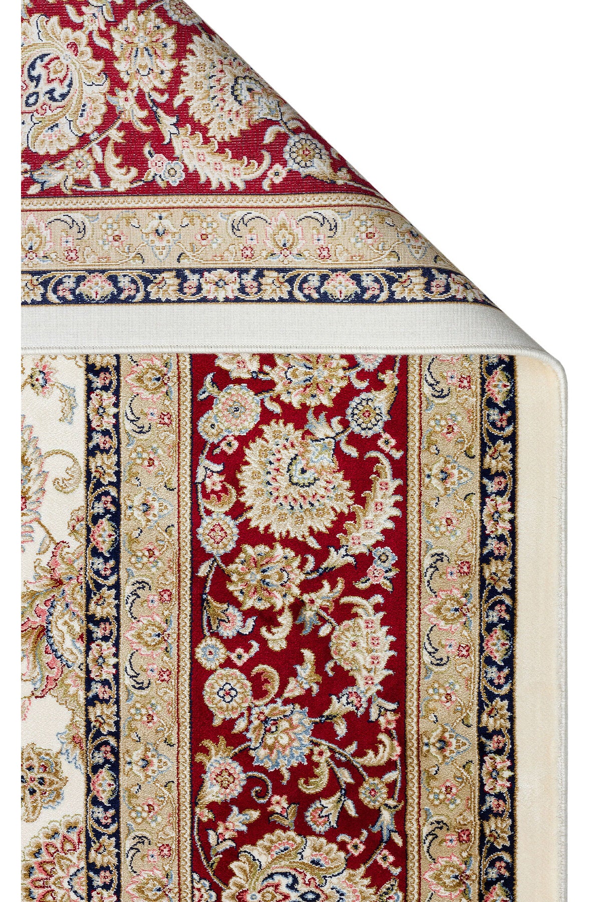 Silk Harem Series Bamboo Yarn Red Cream Living Room Rug Classic Pattern Tightly Woven Natural Soft Texture