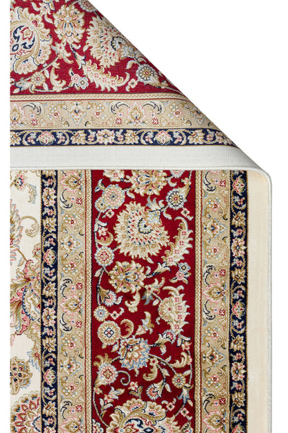 Silk Harem Series Bamboo Yarn Red Cream Living Room Rug Classic Pattern Tightly Woven Natural Soft Texture