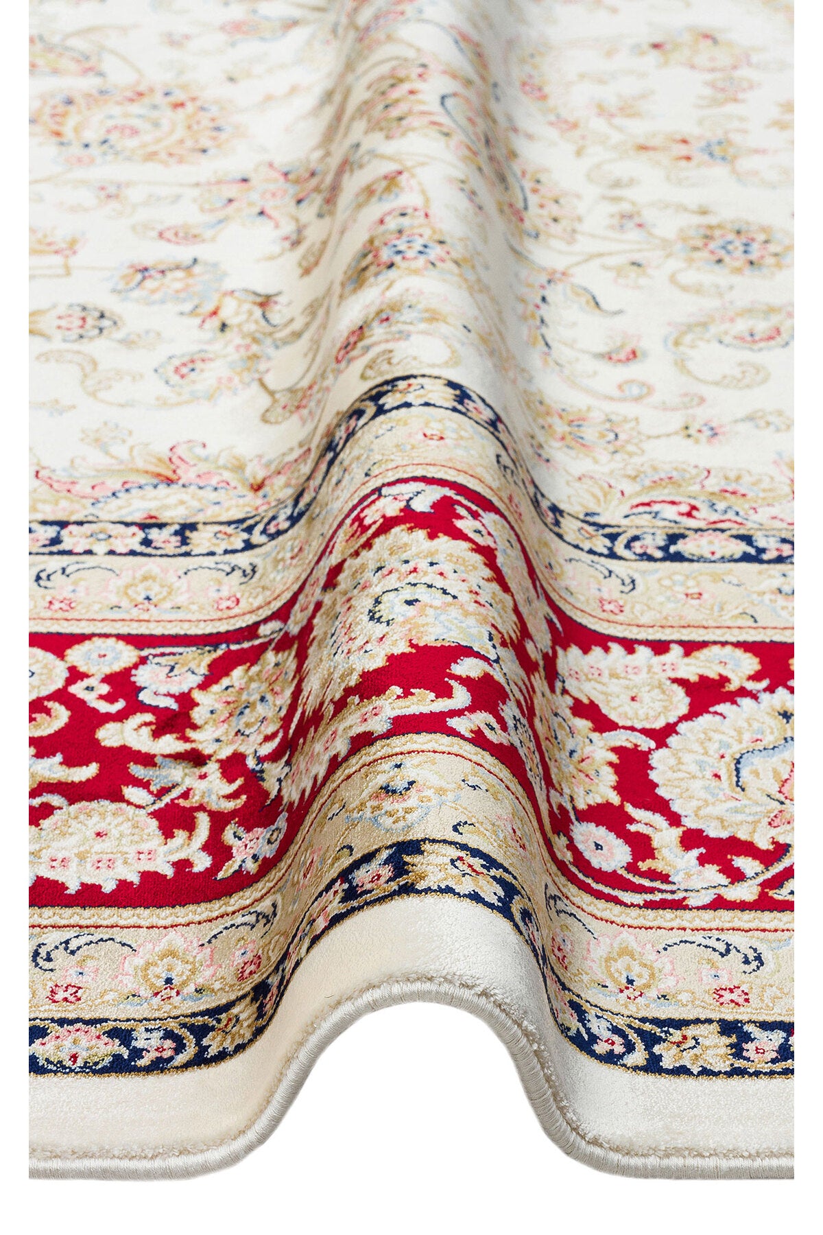 Silk Harem Series Bamboo Yarn Red Cream Living Room Rug Classic Pattern Tightly Woven Natural Soft Texture