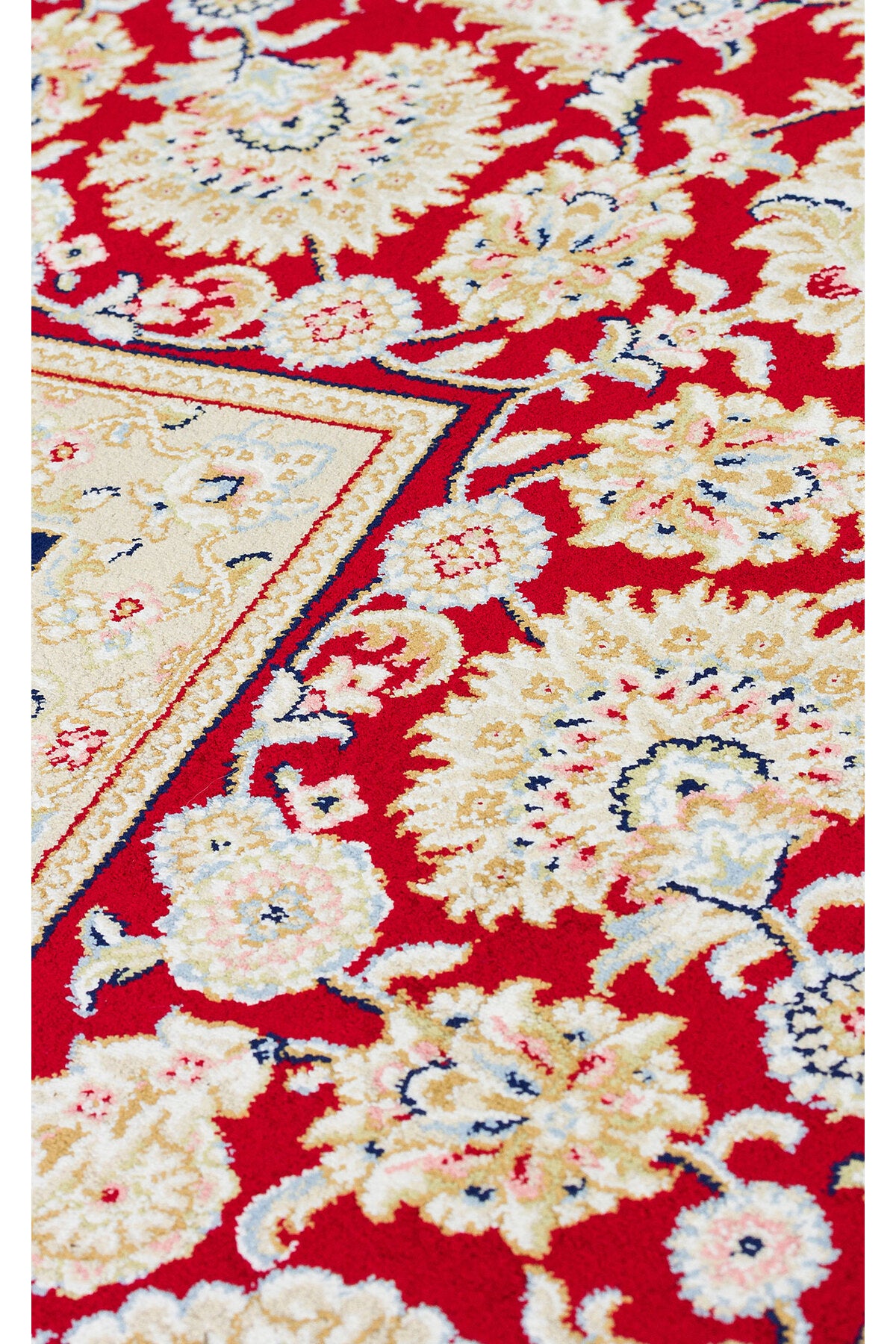 Silk Harem Series Bamboo Yarn Red Cream Living Room Rug Classic Pattern Tightly Woven Natural Soft Texture