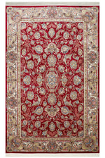 Silk Harem Series Bamboo Yarn Red Living Room Rug, Classic Pattern, Tightly Woven, Naturally Soft Texture