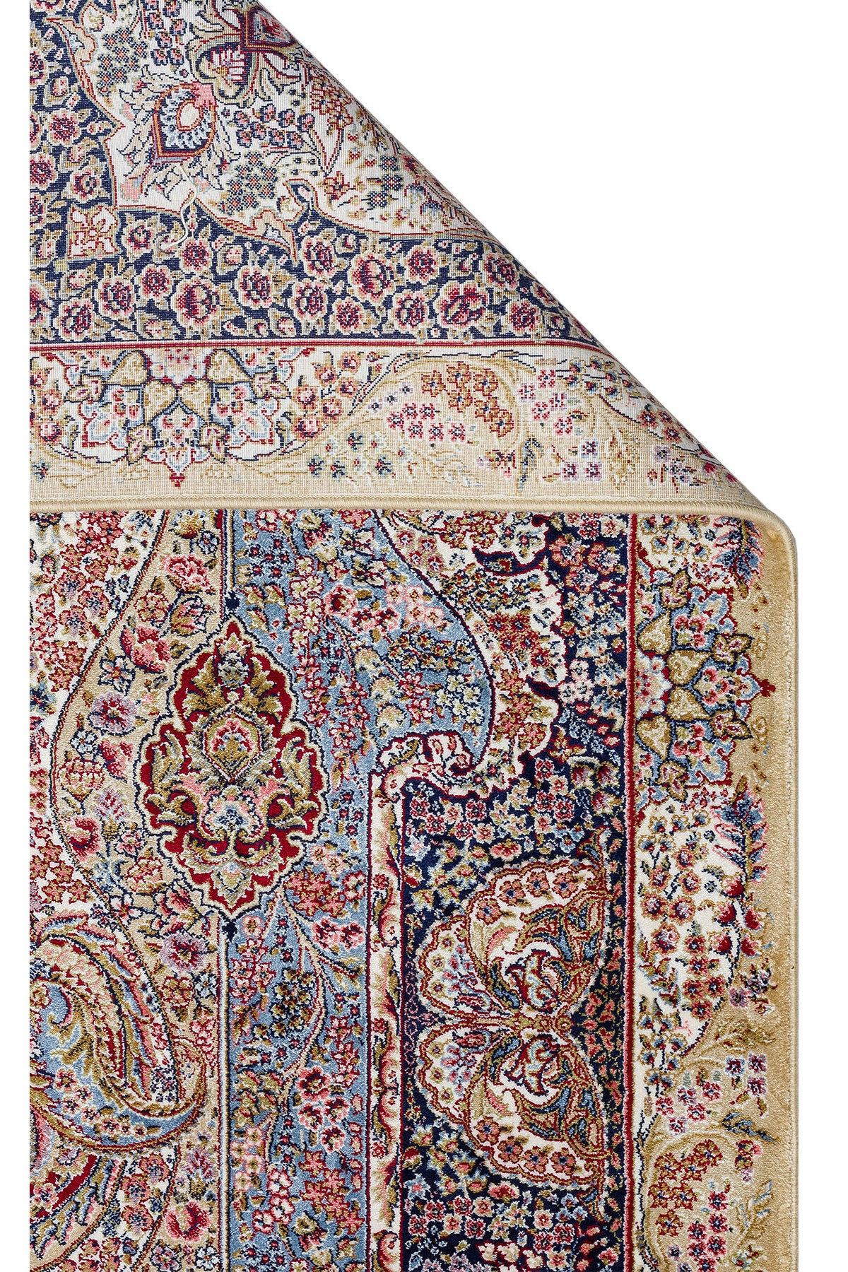 İpek Harem Serisi Bambu İplik Krem Salon Halısı Klasik Desen Sık Dokuma Doğal Yumuşak Dokulu