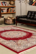 Tabriz Multicolor Classic Medallion Design Silky Texture Machine-Made Rug | Living Room Corridor Runner Luxury Premium
