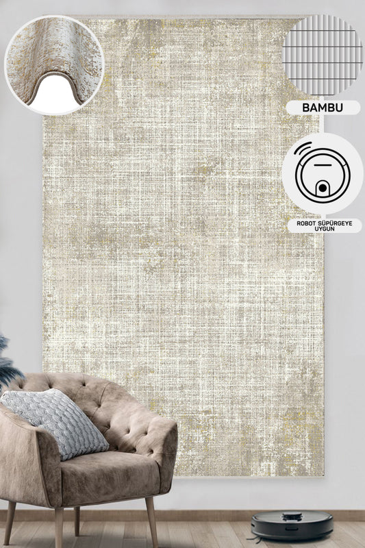 Luminous Bamboo Natural High Quality Closely Woven Modern High Low Textured Beige Living Room Carpet